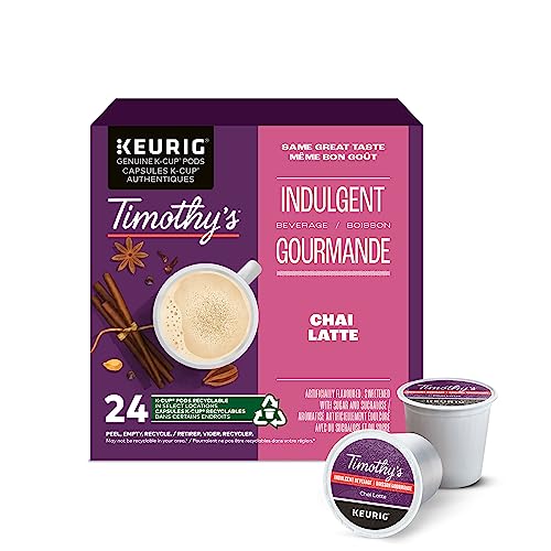 Timothy's Chai Latte K-Cup Coffee Pods, 24 Count For Keurig Coffee Makers - Chai Latte - 1 Count (Pack of 24)