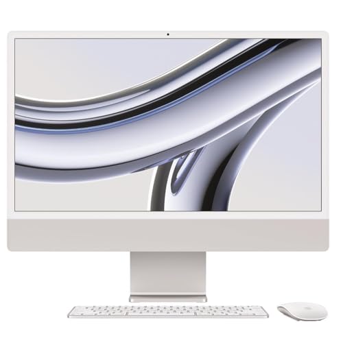 Apple 2023 iMac All-in-One Desktop Computer with M3 chip: 24-inch Retina Display, 8-core CPU, 8-core GPU, 16GB Unified Memory, 512GB SSD Storage, Silver (Z19500023)