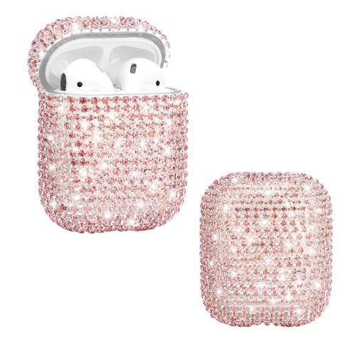 Diamond Case for Apple Airpods 1/2 with Carabiner - Rose Gold / AirPods 1 and 2