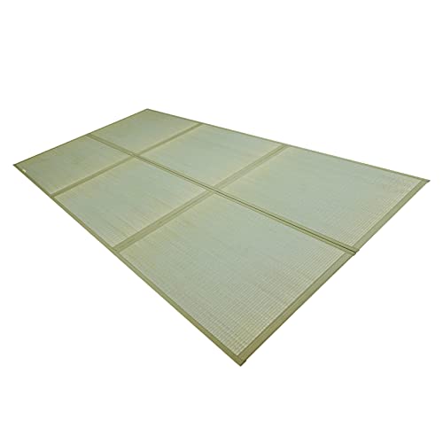 FULI Japanese Tatami Mattress, Igusa Mat (100% Japanese Rush Grass) Folds in Three, Made in Japan (Natural, Queen) - Queen (79"L x 59"W x 0.5"Th) - Foldable Mat