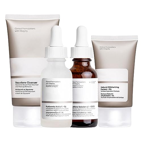 Skincare Set Womens,Hydrating Skin Care Set,Beauty Gifts Set with Hyaluronic Acid 2% + B5,Squalane Cleanser,Eye Serum and Natural Moisturizing Factors and HA,Pamper Gifts For Women(4PCS)