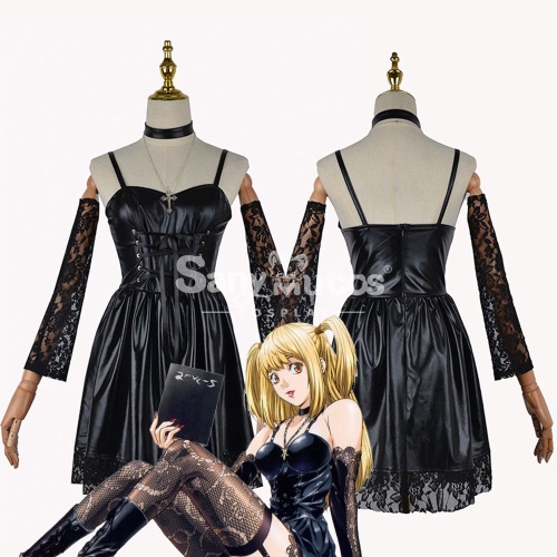【In Stock】Anime Death Note Cosplay Costume Misa Amane Women Black Dress Halloween Costumes - S