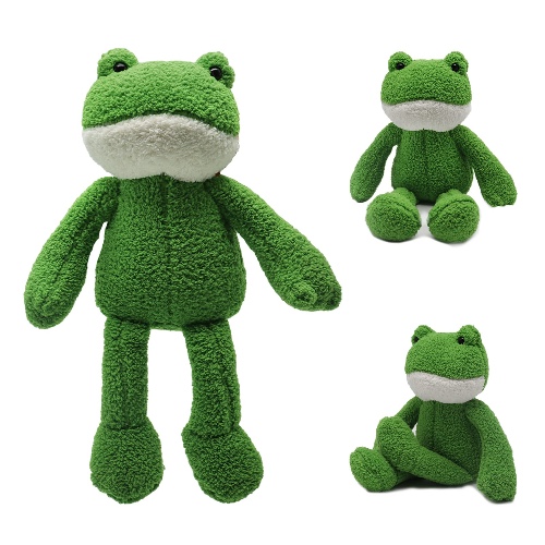 IUTOYYE 14.5 Inch Frog Plush Toy Cartoon Frog Stuffed Animal Plushie Green Soft Plush Cuddly Bedroom Decoration Pillow Birthday Gift for Kids - 