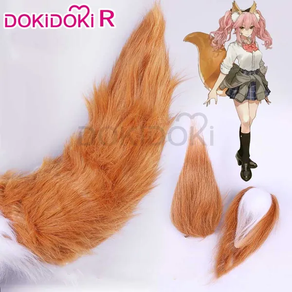 DokiDoki-R Game Fate Cosplay Accessory Tamamo no Mae Ears Tail Fate/Grand Order Fate/EXTRA | Brown