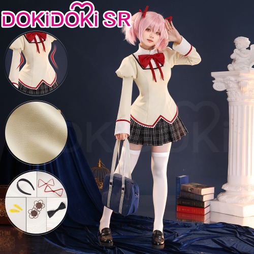 DokiDoki-SR Anime Puella Magi Madoka Magica Cosplay Kaname Madoka / Akemi Homura / Tomoe Mami / Kyouko Sakura / Sayaka Miki Costume School Uniform | Homura / M-PRESALE