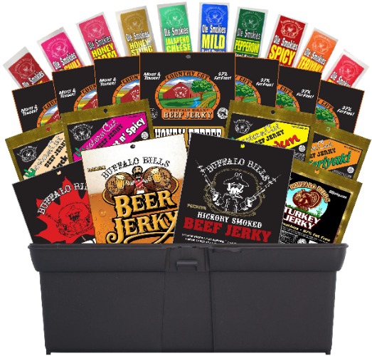 Buffalo Bills 25-Piece Beef Jerky & Beef Stick Sampler Gift Tool Box (filled with 25 assorted packs)