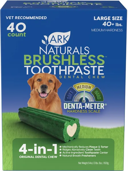 Ark Naturals Brushless Toothpaste Large Gluten-Free Dental Dog Treats