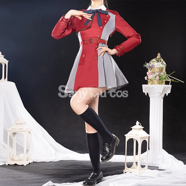 【In Stock】Anime Lycoris Recoil Nishikigi Chisato Cute JK Red and Gray School Uniform Cosplay Costume
