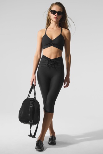 Airlift Mesh High-Waist Divine Capri - Black | Black / L