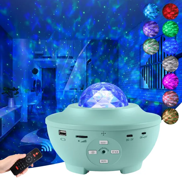 Galaxy Projector Light Star Projector Joycabin Ocean Wave Pink Night Light LED Nebula Lighting Lamp Bluetooth Music Starry Sky Projector with Remote Timer for Kid Adult Gift Decor Party Home Theatre