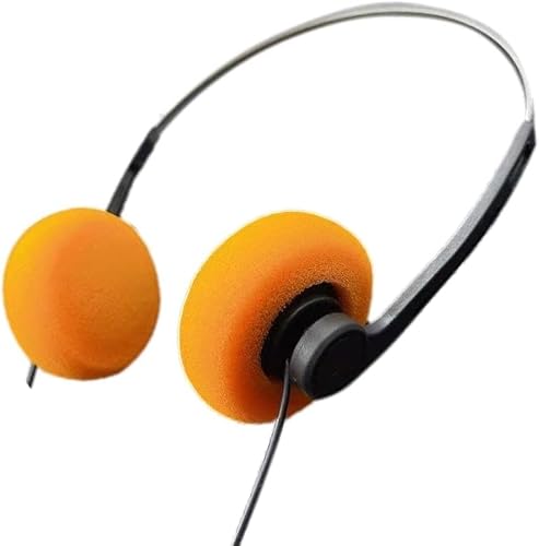 Retro Over-Ear Headphone,Vintage Feelings Underwire Headphone,Retro Lightweight Earphones,Hi-Fi Stereo Earphone Headset,Walkman Headphone,for Most Mobile Phones Playback Pevices Headphones (Orange) - Orange