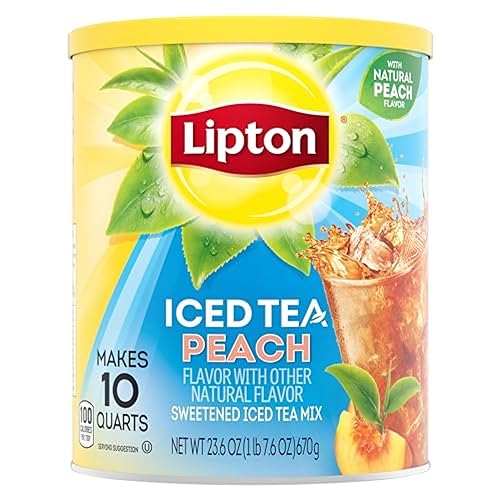 Lipton Iced Tea Peach Drink Mix, Powder, Makes 10 Quarts 670g Tub - 762 g (Pack of 1)