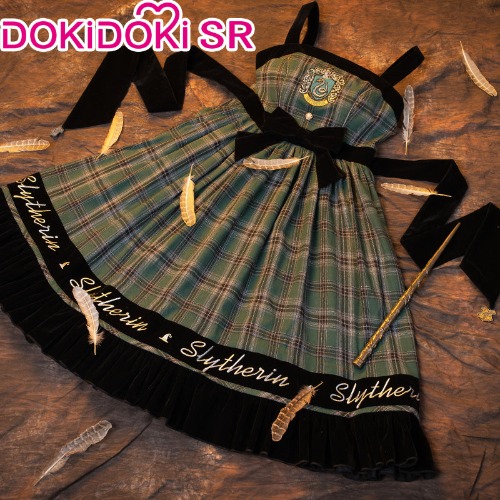 DokiDoki-SR Movie Fantastic Beasts and Where to Find Them Cosplay  Gryffindor / Slytherin / Ravenclaw / Hufflepuff Braces Skirt Costume | Slytherin / M