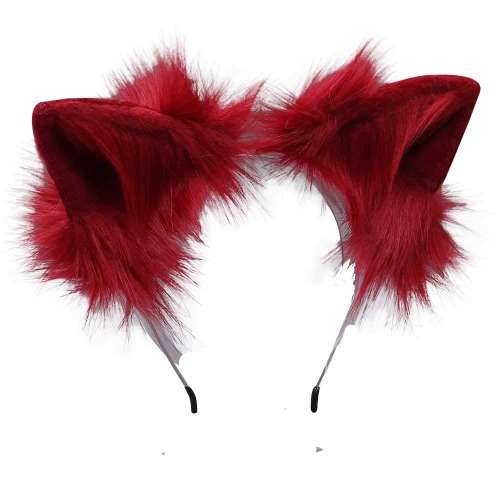VIGVAN Kawaii Fuchs Katzen Ohren Haarband Haarnadel Katzen Cosplay (Rot Haarband) - Rot Haarband