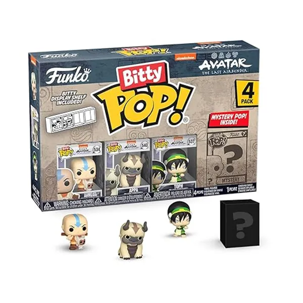 Funko Bitty Pop! Avatar: TLA - Aang 4PK - Aang with Momo, Appa, Toph und eine Überraschungs-Mini-Figur - 0.9 Inch (2.2 cm) - Avatar: The Last Airbender Sammlerstück - Geschenkidee Fans