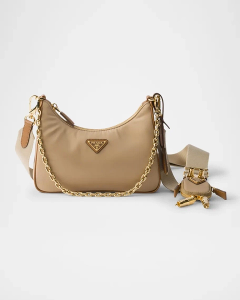 Re-Edition 2005 Re-Nylon And Saffiano Leather Bag With Charm