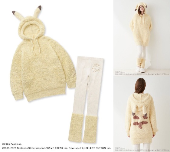 GELATO PIQUE Pikachu Hoodie Leg Warmer Leggings Set Pokemon Sleep Women Japan FS