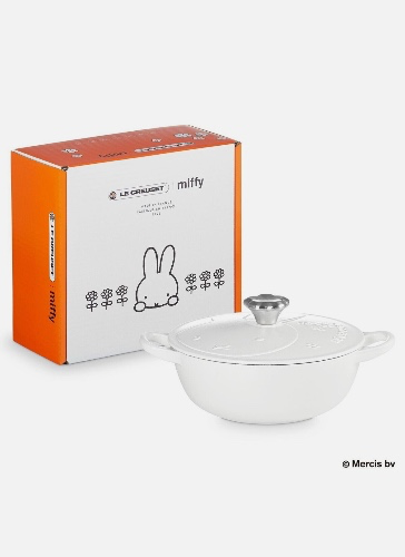 Le Creuset Miffy Marmite 18cm Cotton White Silver Flower knob 1.3L Pot New 2023