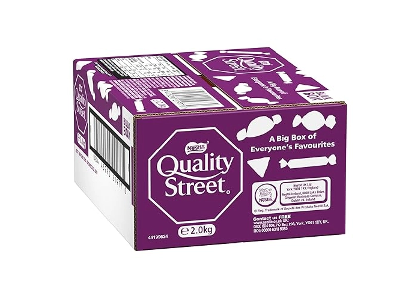 Quality Street -Assorted Chocolates Bulk Sharing Pack 2 KG | Gift, Toffees And Fruit Cremes, Christmas Gift, Bulk Christmas Gift, Sharing Chocolate