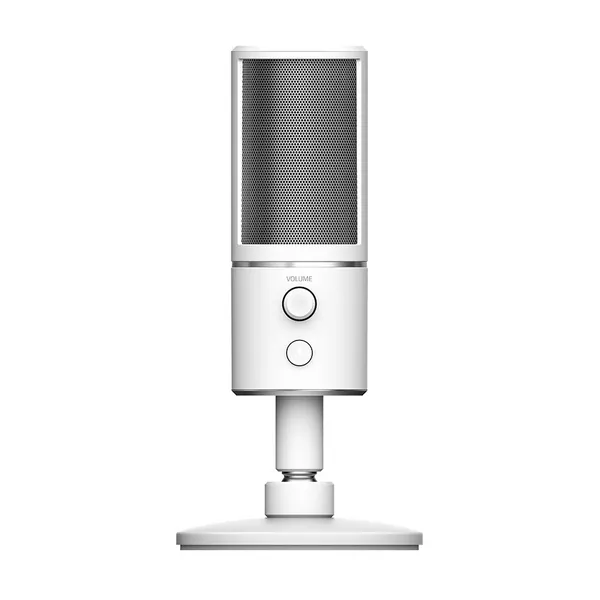 Razer Seiren X - Streaming USB Condenser Microphone (Compact with Damper, Supercardioid Recording Pattern, No Latency, Mute Button, Headphone Jack) Quartz