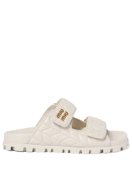 Miu Miu Matelassé nappa leather slides | 36