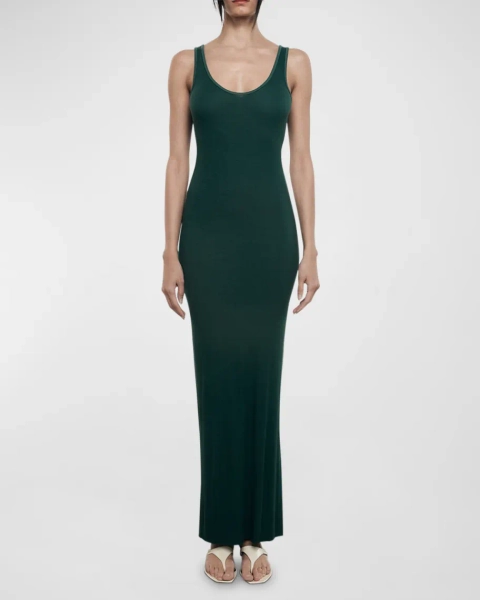 Silk Rib Maxi Tank Dress