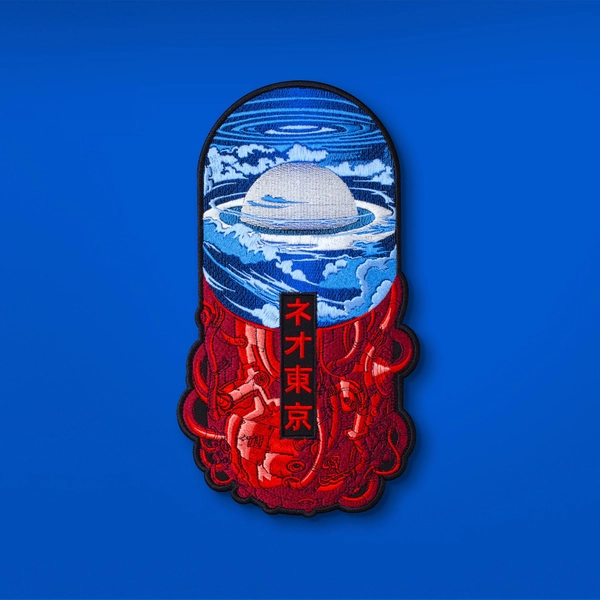 neo tokyo patch, back patch, anime patches, sci fi cosplay, cyberpunk cosplay, dystopia, cyberpunk patch, iron on patches, anime embroidery