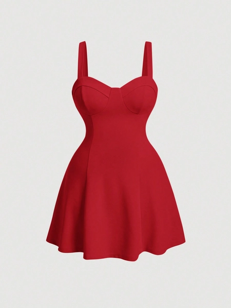 SHEIN MOD Plus Solid Cami Dress