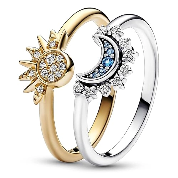 PANDORA Himmlisch Funkelnd Sonne und Mond 15855 Ring-Set