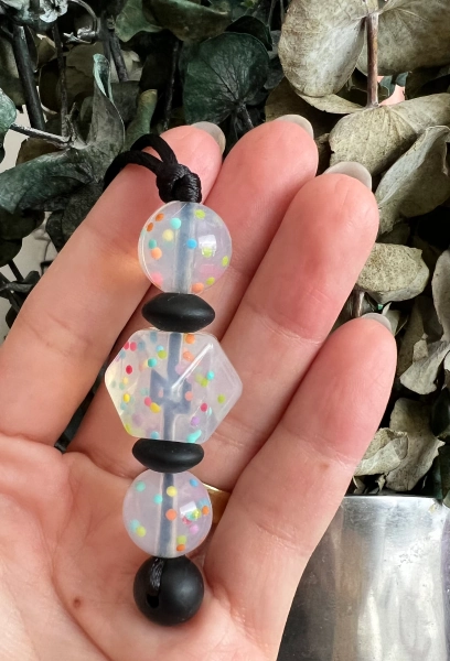 Confetti Adult fidget Chewelry pendant, adhd, autism, anxiety necklace, sensory necklace, adult chew necklace