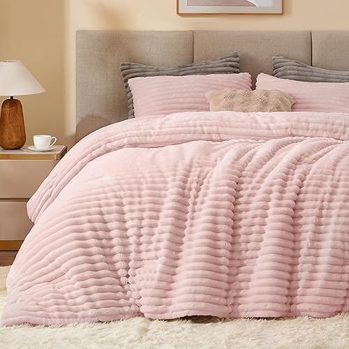 Fleece Comforter Set - Pink