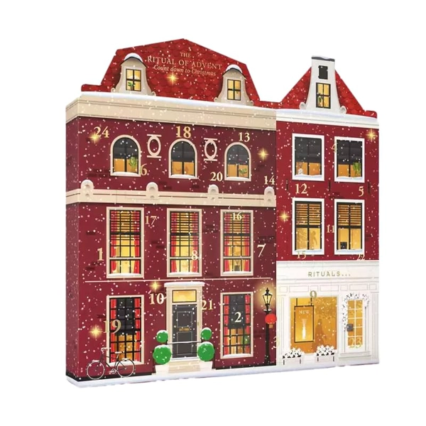 Rituals Adventskalender 2024 voor vrouwen en mannen, exclusief, adventskalender, cosmetica-kalender, 24 geschenken, verzorgingskalender, beauty-adventskalender, incl. GOX Elements-waterspray, 25 ml