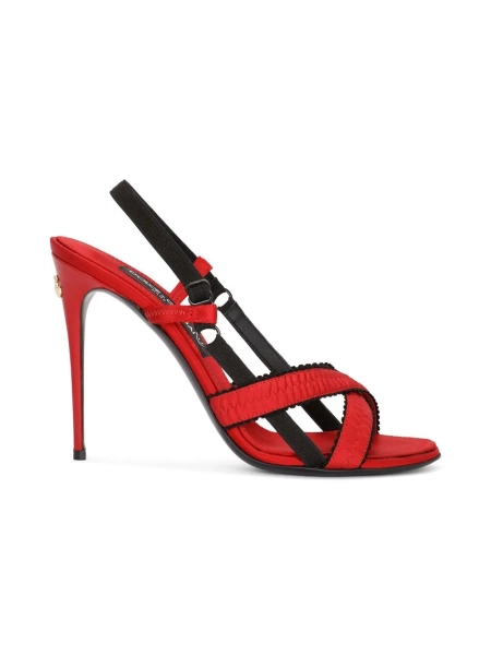 105mm crossover-strap satin sandals | 35