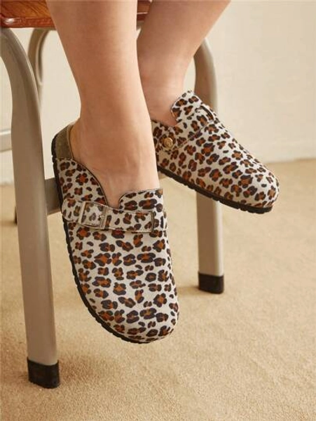 CUCCOO EASI Ladies' Leopard Print Flat Slip-On Shoes For Summer Casual Fashion, Non-Slip Halloween