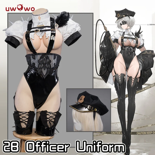 【In Stock】Uwowo Nier: Automata 2B Officer Uniform Sexy Fanart Cosplay Costume - 【In Stock】Set A (Costume+Hat） S