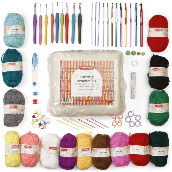 Incraftables Crochet Kit for Beginners &amp; Pro. Crocheting Set with Crochet Hooks