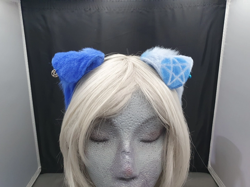 Half Powder Blue, Half Royal Blue Puppy Ear Headband