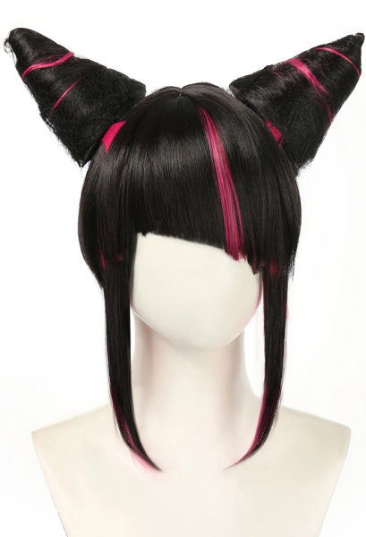 Street Fighter 6 Juri Cosplay Wig Short Black Wig