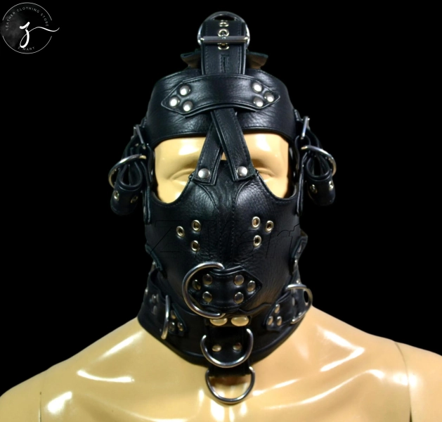 Leather muzzle adjustable Leather Face Hood