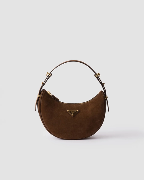 Prada Arqué suede shoulder bag