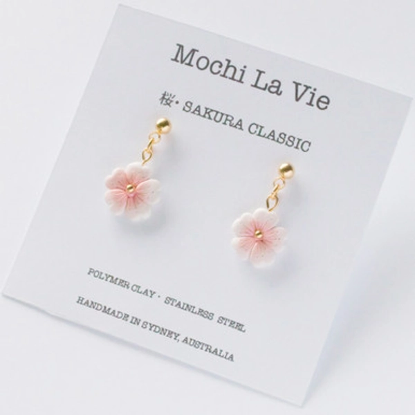 Cherry Blossom Classic Mini Drop Stud Earrings