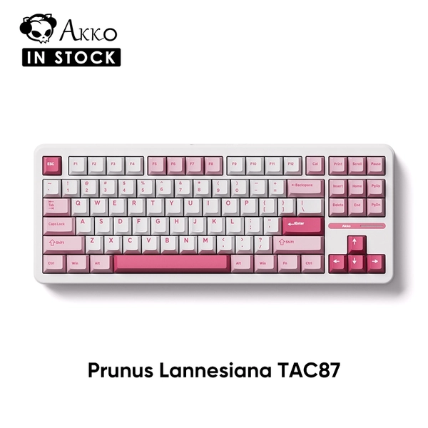 Akko Prunus Lannesiana TAC87 TKL Mechanical Keyboard With RGB, Hot-Swappable,  PBT Dye-Sub 	Cherry Profile Keycaps