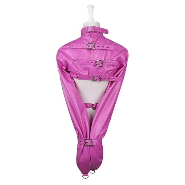 Leather Straight Jacket Sports Armor, Soft Hand Cross Arm Guard Sleeve, Adjustable Novelty Fancy Costume Performance Jackets