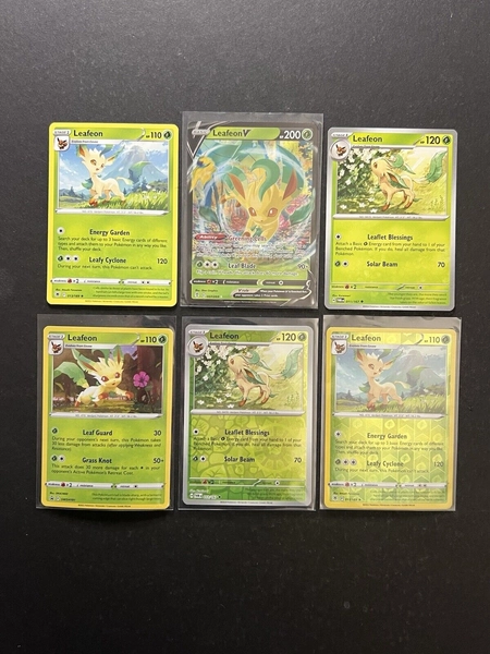 6 Leafeon V Pokemon Card Collection BSP Holo Ultra Rare Cosmos SWSH SV PTCG