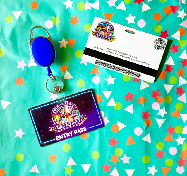 Five Nights at Freddy’s Security Breach Entry Pass - FNAF Badge, Security Breach Pass, Cosplay Props, Game Replica, FNAF Fandom, Pizza Plex