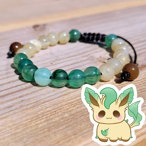 Leafeon Adjustable Bead Bracelet