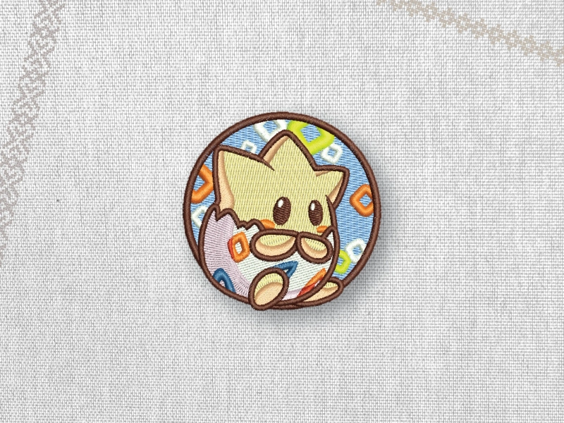 Togepi Pokemon Embroidery Patch Iron On Applique for Clothing, Bags Cute Baby Anime Gamer Accessories Pokemon Collectibles Pokemon Decals