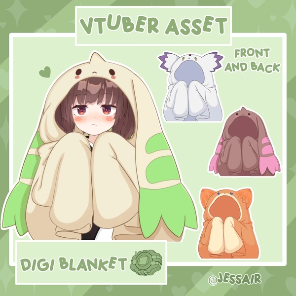 DIGIMON VTUBER ASSETS cute blankets for 2D