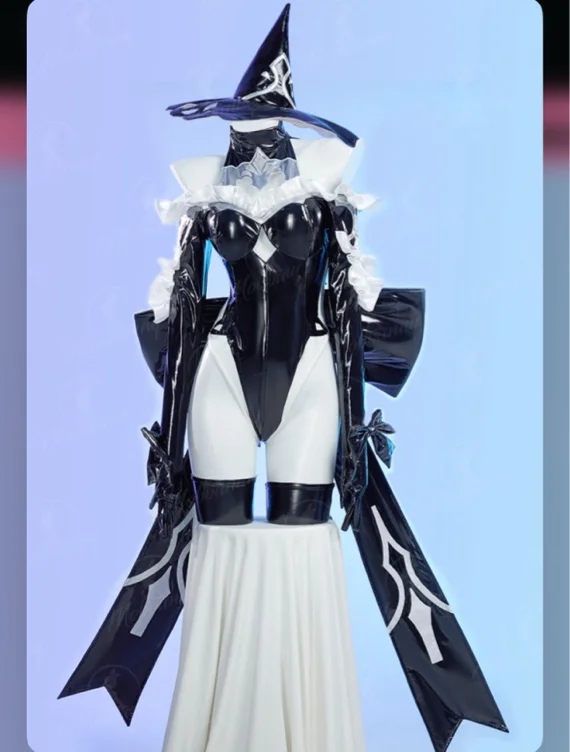 Mobbunny x Princess_Ailish 2B Sexy Lingerie Costume Gothic Black Witch Bodysuit with Hat