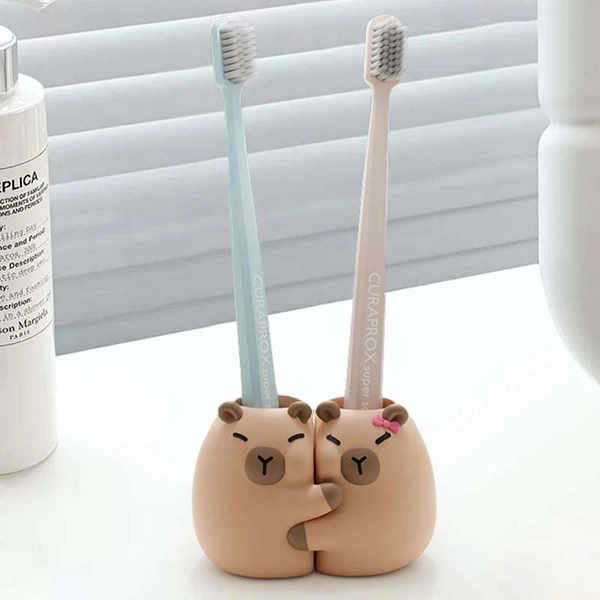 Couple Capybara Toothbrush Holder Bathroom Decor Capybara Tooth Brush Stand